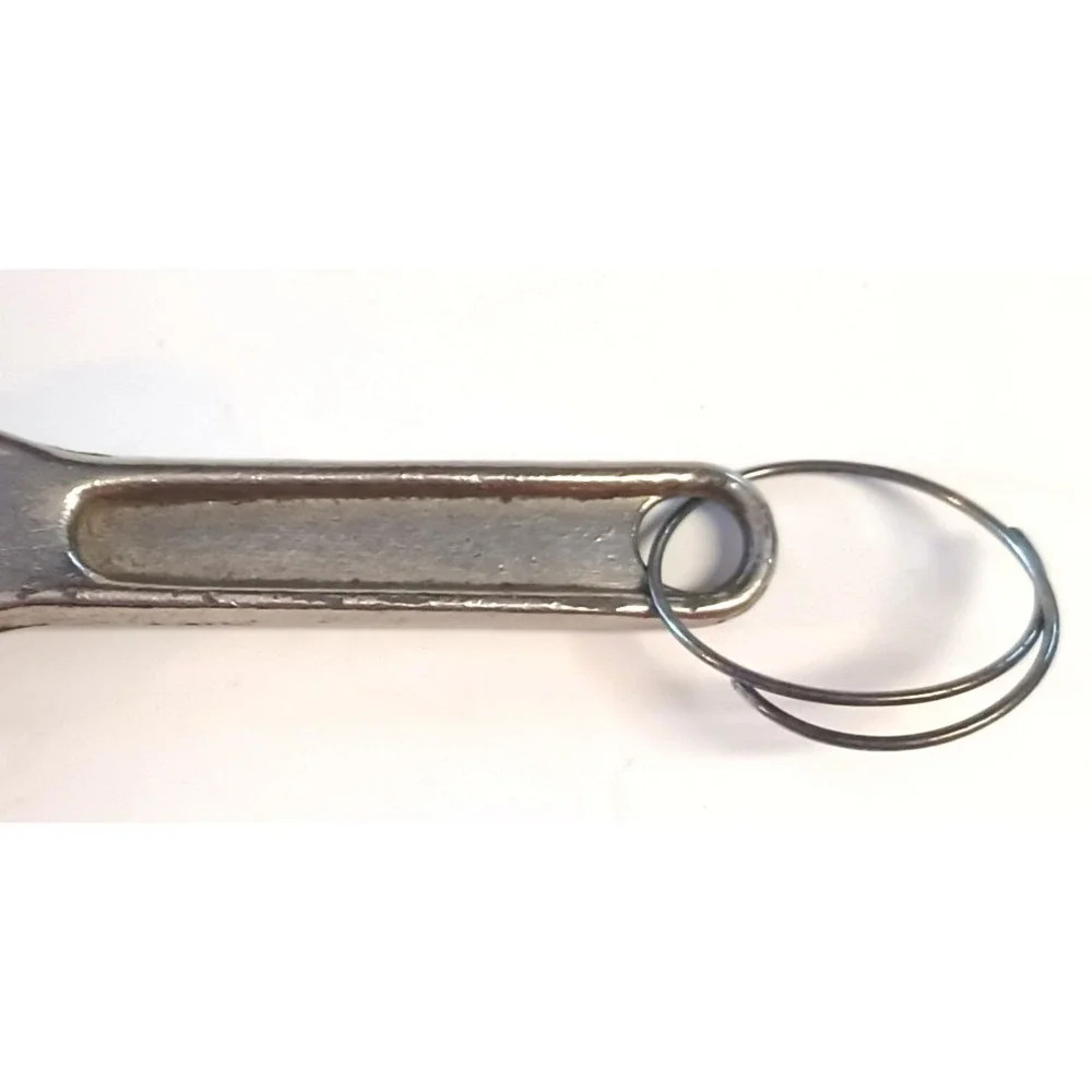 Vintage 1980s Mini Adjustable Crescent Wrench Keychain Keyring Taiwan